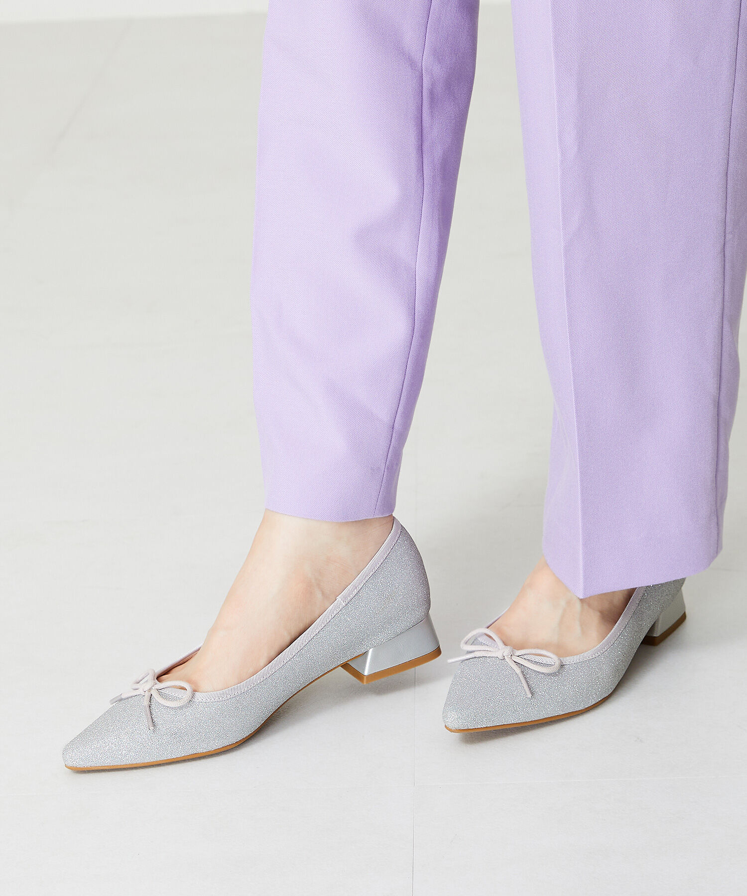 ORiental TRaffic「ポインテッドトゥグリッターバレエシューズ/41115」|パンプス|