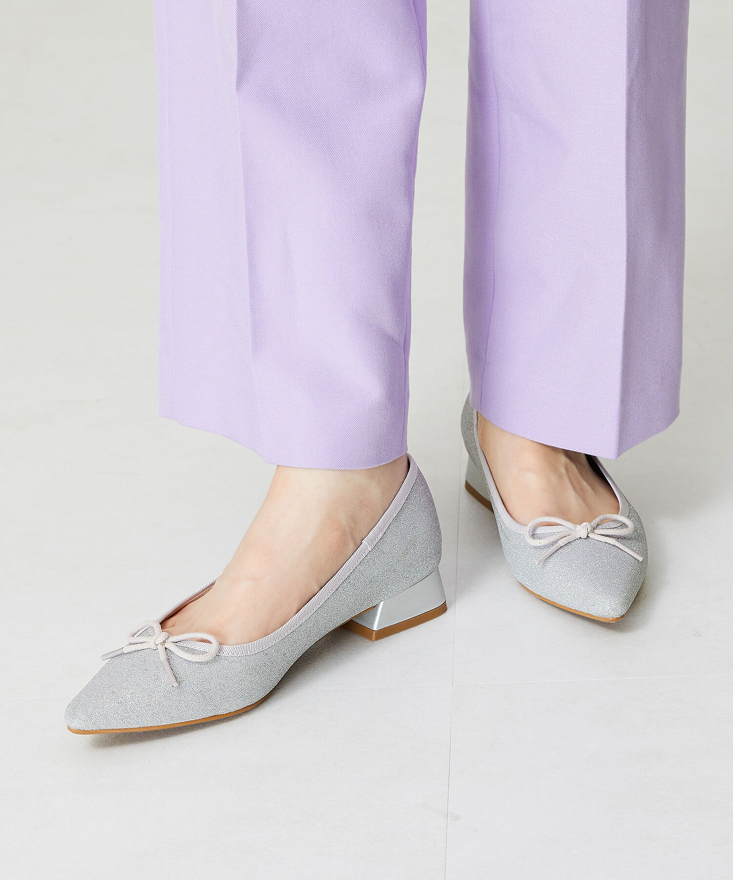 ORiental TRaffic「ポインテッドトゥグリッターバレエシューズ/41115」|パンプス|