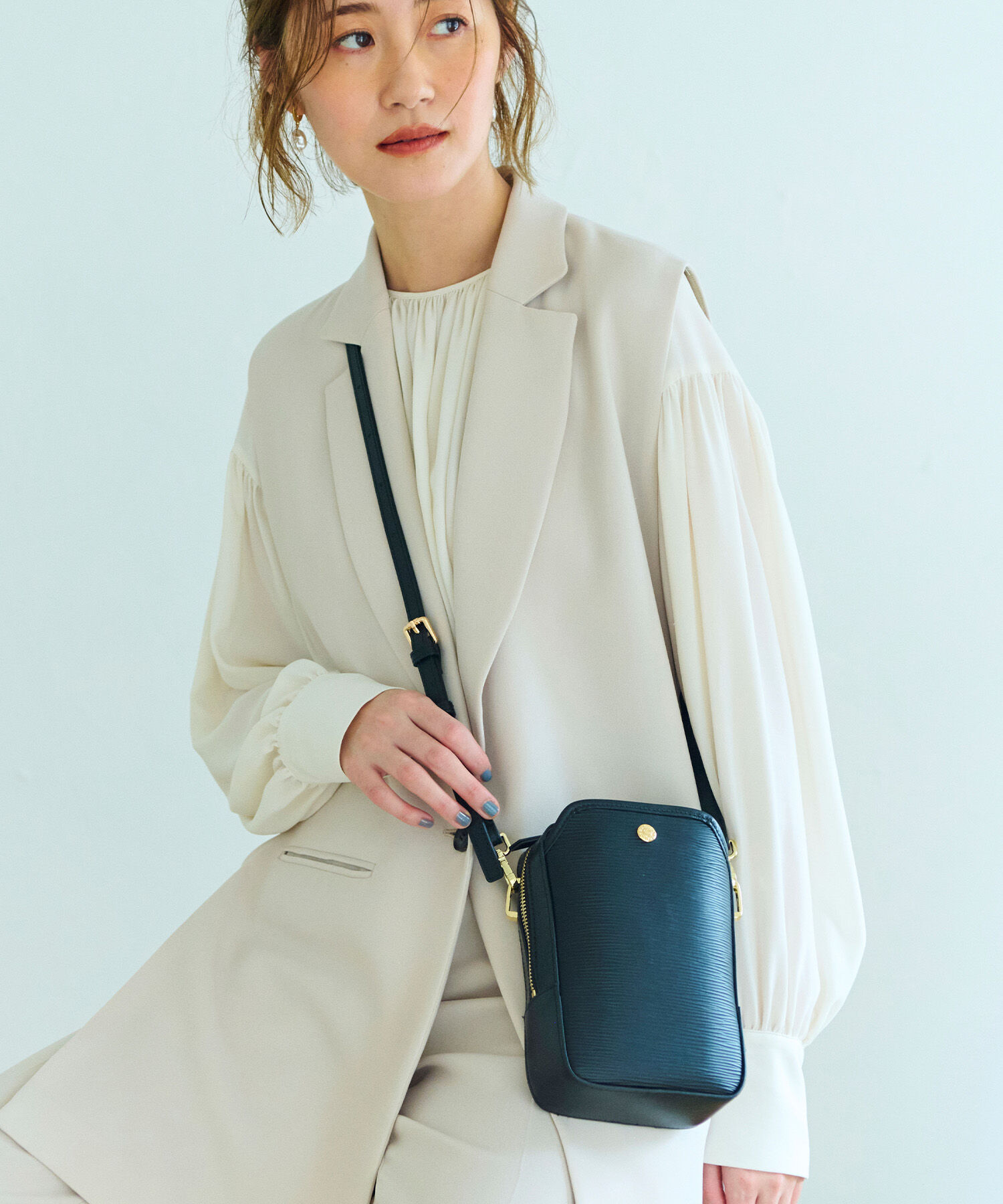 TOPKAPI BREATH「【Breath TOPKAPI】RIPPLE リプル ボックス ミニ ショルダー バッグ」|ショルダー・メッセンジャー|ブラック