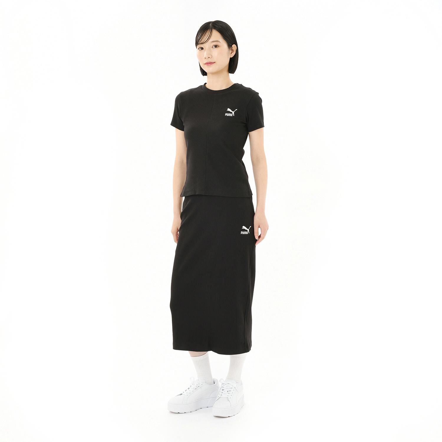 PUMA「【PUMA ｳｪｱ】W CLASSICS RIBBED SLIM TEE」|Tシャツ・カットソー|