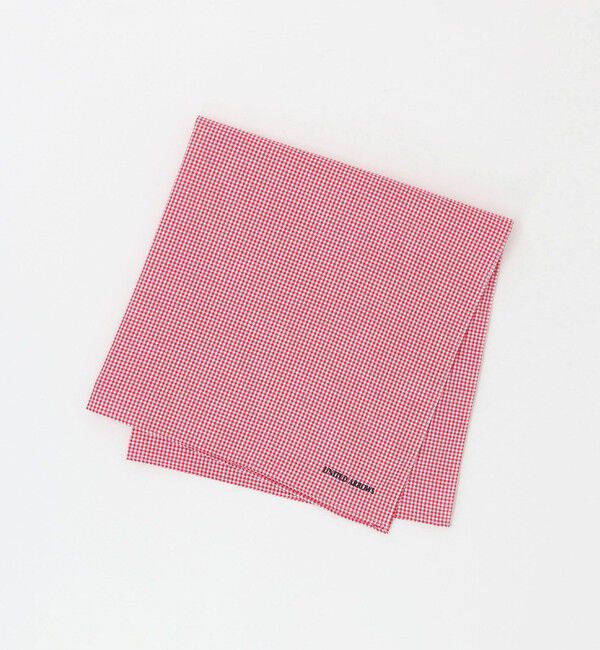 UNITED ARROWS「コットン チェック ハンカチ」|ハンカチ|RED