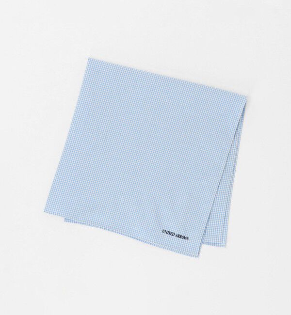 UNITED ARROWS「コットン チェック ハンカチ」|ハンカチ|LT.BLUE