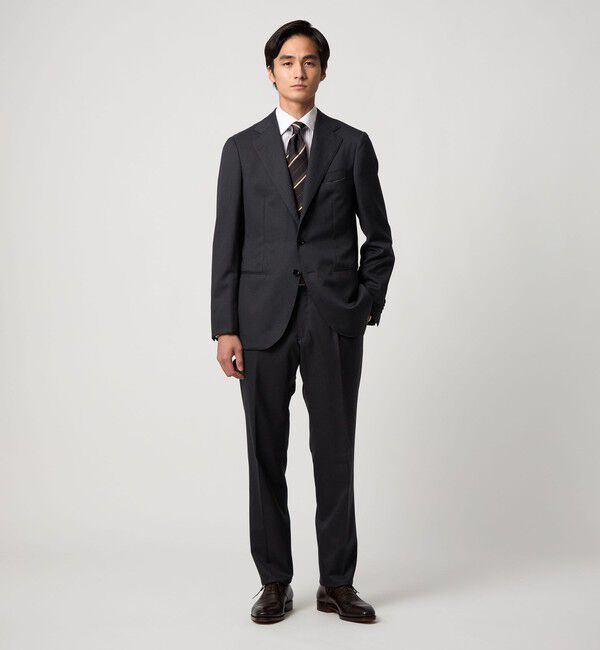 UNITED ARROWS「イージーケア AG キャンディーストライプ セミワイドカラー クレリックシャツ 抗菌防臭」|シャツ・ブラウス|