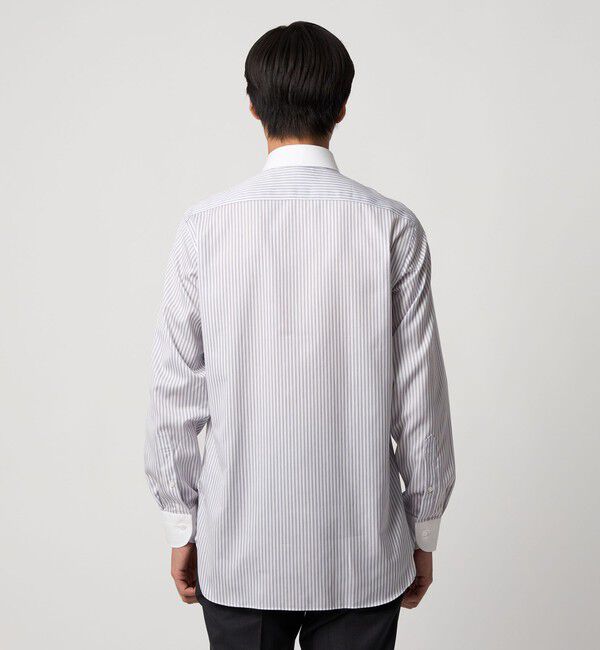 UNITED ARROWS「イージーケア AG キャンディーストライプ セミワイドカラー クレリックシャツ 抗菌防臭」|シャツ・ブラウス|