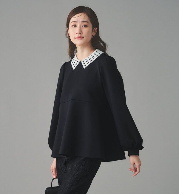 UNITED ARROWS「SPONGY ペプラム ブラウス」|シャツ・ブラウス|NAVY