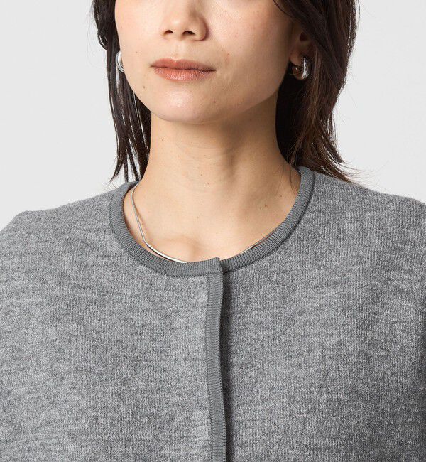 UNITED ARROWS green label relaxing「パイピング ノーカラー ニット カーディガン -ウォッシャブル-」|カーディガン|