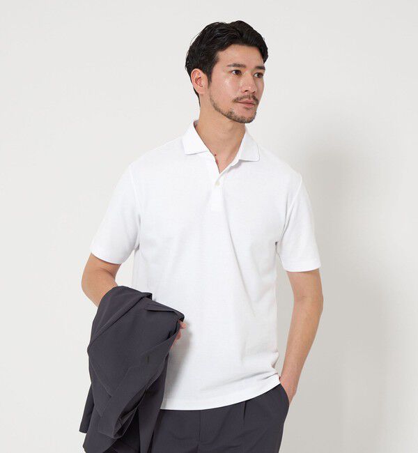 BEAUTY&YOUTH UNITED ARROWS「【WEB限定 WARDROBE SMART】ステイ クリーン ピケ スキッパー ポロシャツ【抗菌・防臭】」|ポロシャツ|