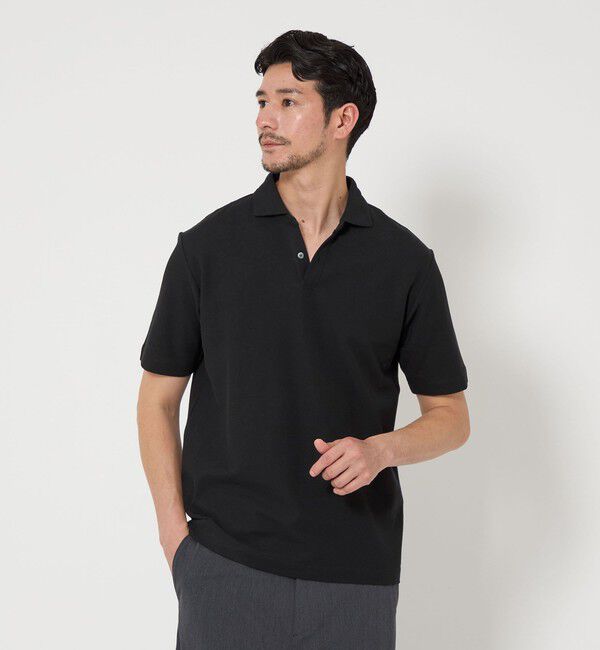 BEAUTY&YOUTH UNITED ARROWS「【WEB限定 WARDROBE SMART】ステイ クリーン ピケ スキッパー ポロシャツ【抗菌・防臭】」|ポロシャツ|