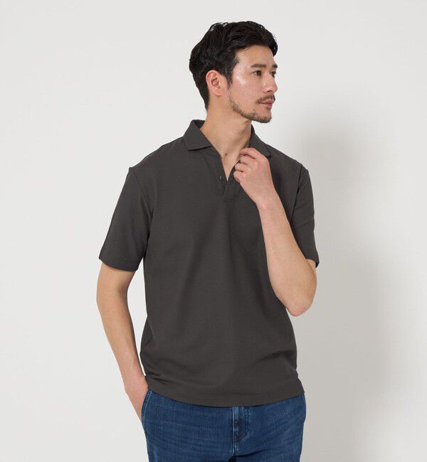 BEAUTY&YOUTH UNITED ARROWS「【WEB限定 WARDROBE SMART】ステイ クリーン ピケ スキッパー ポロシャツ【抗菌・防臭】」|ポロシャツ|