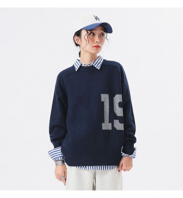 BEAMSBOY「ビッグ ロゴ クルー」|ニット・セーター|