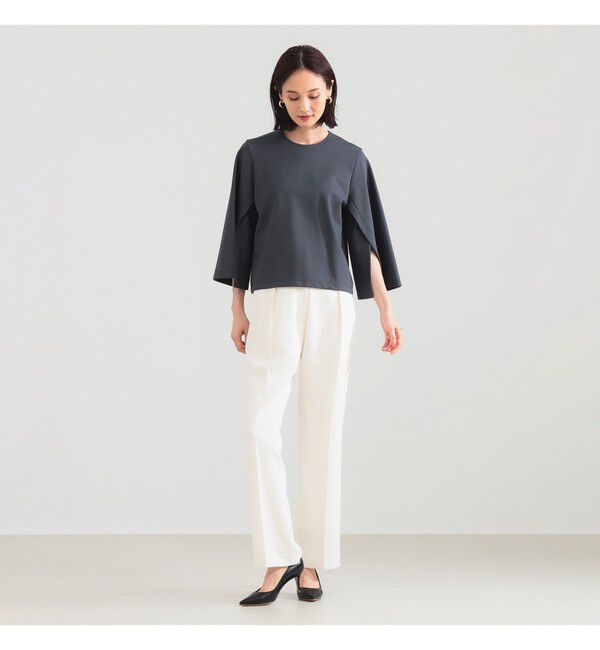 Demi-Luxe BEAMS 「レーヨン ナイロン ポンチスリット プルオーバー」|Tシャツ・カットソー|