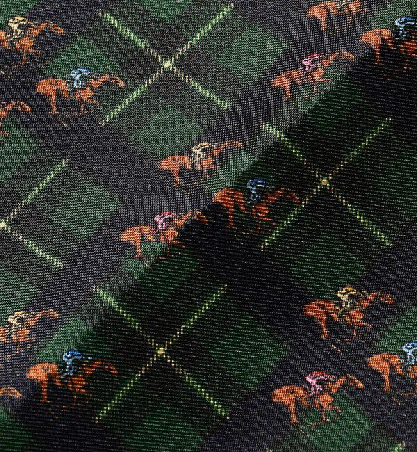 BEAMS PLUS「BEAMS PLUS / ホース &times; チェック プリント チーフ」|ハンカチ|