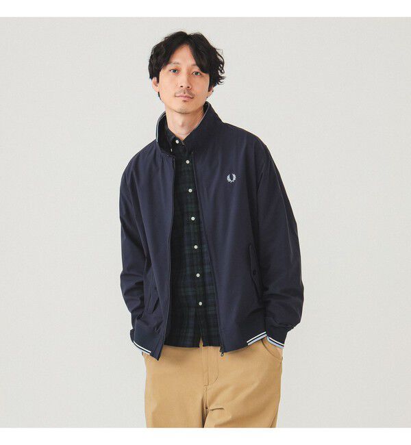 BEAMS「【別注】FRED PERRY / ハリントンジャケット 25SS」|ブルゾン・スタジャン|NAVY