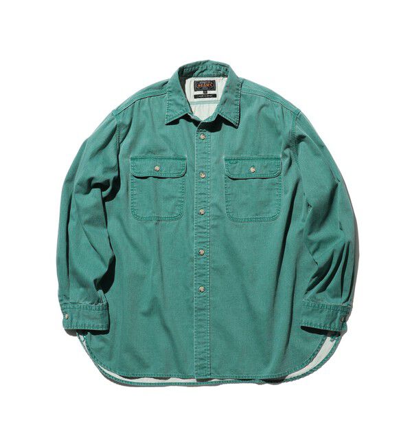 BEAMS PLUS「WORK Light Denim Pigment Coating」|シャツ・ブラウス|GREEN