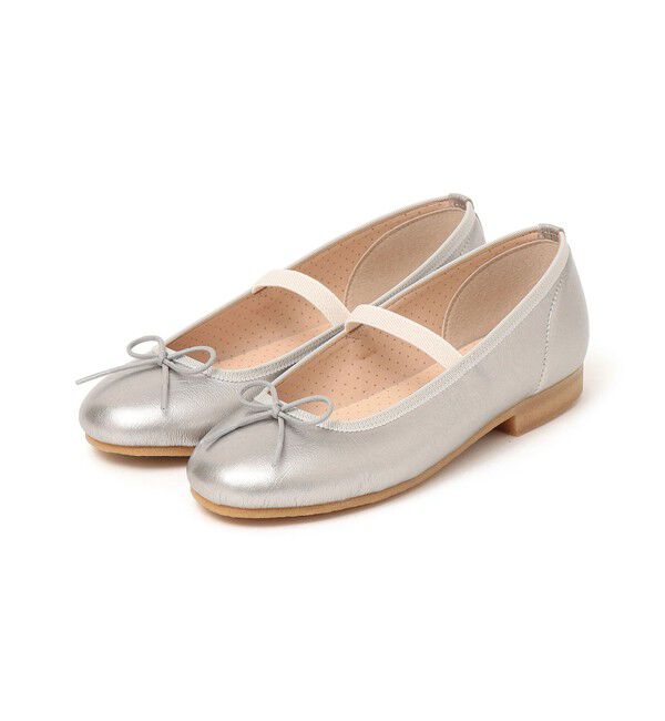 SHIPS KIDS「Ladybug Kids:リボン バレエ シューズ」|バレエシューズ|シルバー