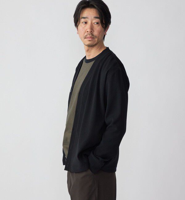 SHIPS「SHIPS: 小松マテーレ ダブルクロス ニット Vネック カーディガン」|カーディガン|