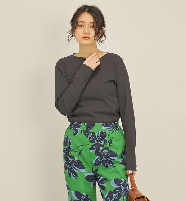 SHIPS for women「〈手洗い可能〉ドライタッチ テレコ ボートネック プルオーバー」|Tシャツ・カットソー|