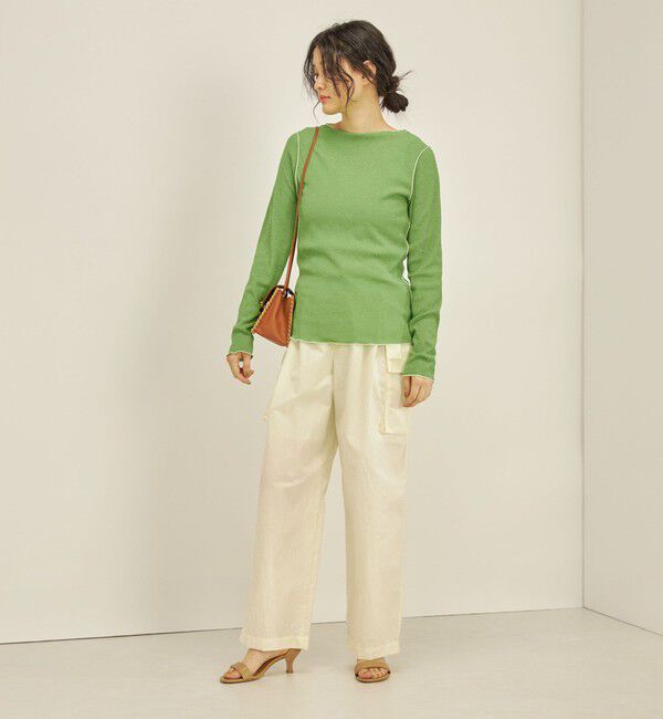 SHIPS for women「〈手洗い可能〉ドライタッチ テレコ ボートネック プルオーバー」|Tシャツ・カットソー|