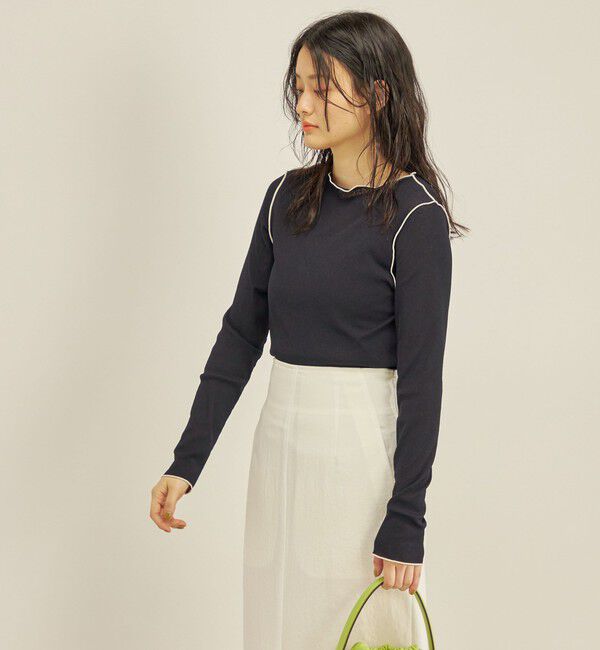 SHIPS for women「〈手洗い可能〉ドライタッチ テレコ ボートネック プルオーバー」|Tシャツ・カットソー|