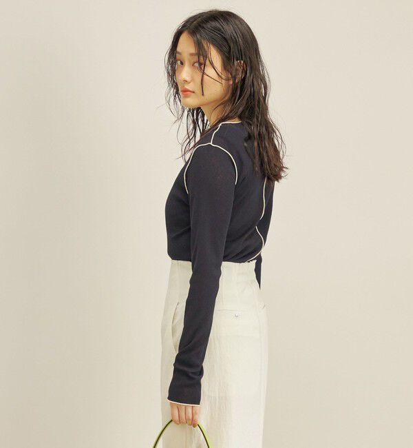 SHIPS for women「〈手洗い可能〉ドライタッチ テレコ ボートネック プルオーバー」|Tシャツ・カットソー|