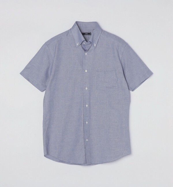 SHIPS「SHIPS: カラミ織り ボタンダウン 無地 半袖 シャツ」|シャツ・ブラウス|