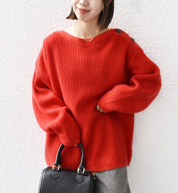 SHIPS any「SHIPS any: AQUA カシミヤ ミックス ボートネック ニット プルオーバー」|ニット・セーター|