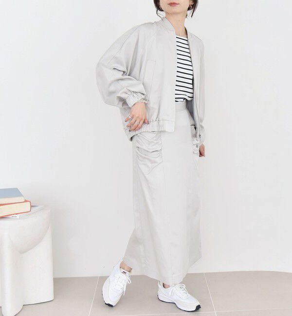 quaranciel「quaranciel:〈手洗い可能〉ツイル ギャザー タイト スカート（セットアップ対応）」|スカート|