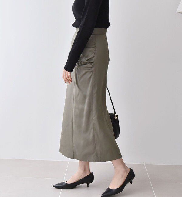 quaranciel「quaranciel:〈手洗い可能〉ツイル ギャザー タイト スカート（セットアップ対応）」|スカート|