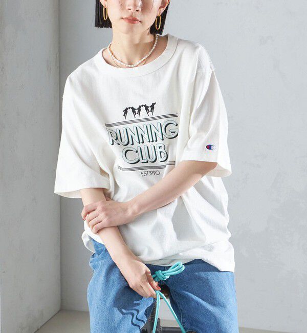SHIPS for women「【SHIPS別注】Champion:プリント TEE 24SS ◆」|Tシャツ・カットソー|ホワイト