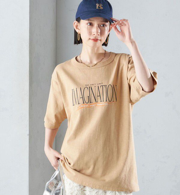SHIPS for women「【SHIPS別注】Champion:プリント TEE 24SS ◆」|Tシャツ・カットソー|ベージュ系