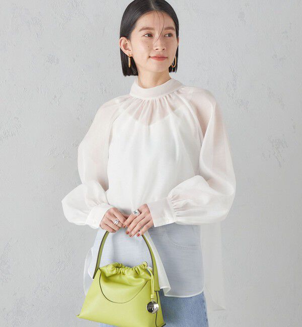 SHIPS for women「《一部追加予約》〈手洗い可能〉オーガンジー リボン ブラウス」|シャツ・ブラウス|