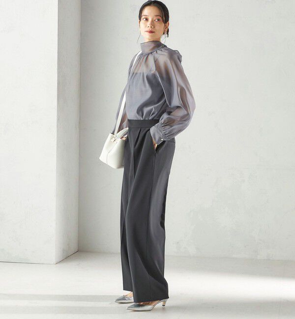 SHIPS for women「《一部追加予約》〈手洗い可能〉オーガンジー リボン ブラウス」|シャツ・ブラウス|