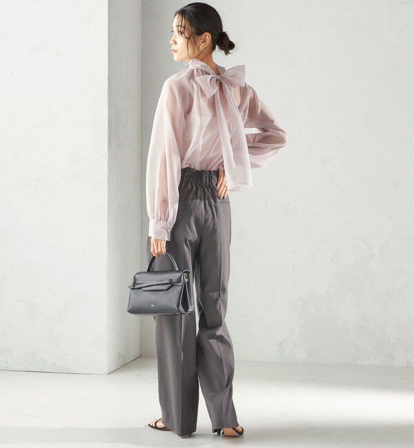 SHIPS for women「《一部追加予約》〈手洗い可能〉オーガンジー リボン ブラウス」|シャツ・ブラウス|