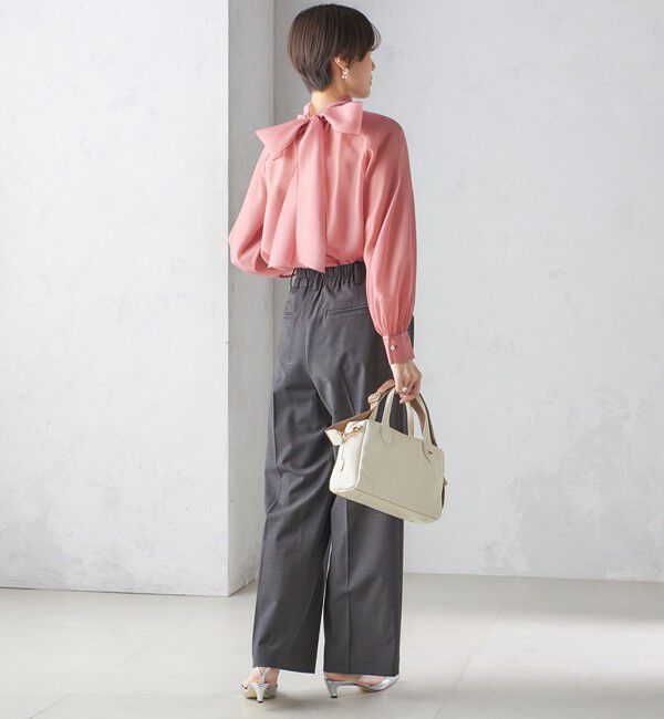 SHIPS for women「《一部追加予約》〈手洗い可能〉オーガンジー リボン ブラウス」|シャツ・ブラウス|