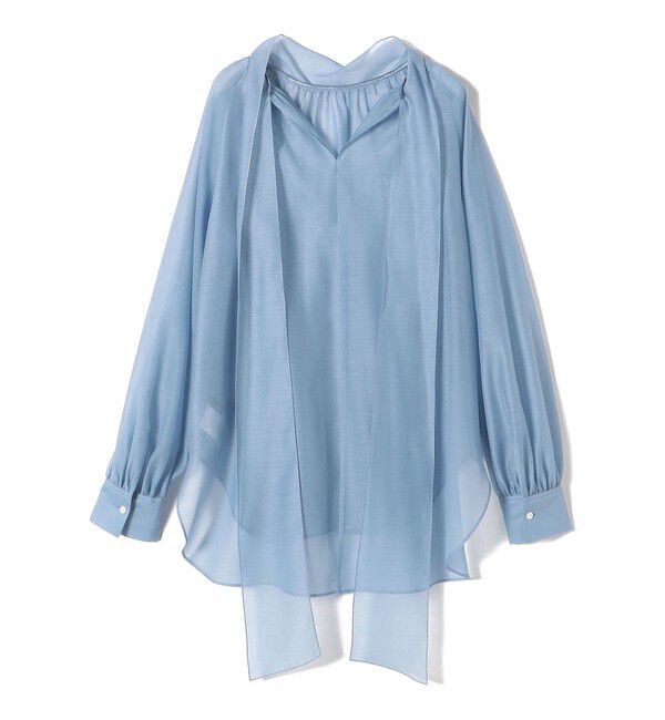 SHIPS for women「《一部追加予約》〈手洗い可能〉オーガンジー リボン ブラウス」|シャツ・ブラウス|