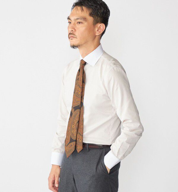 SHIPS「SHIPS: イージーアイロン ピケ ワイドカラー クレリック シャツ」|シャツ・ブラウス|