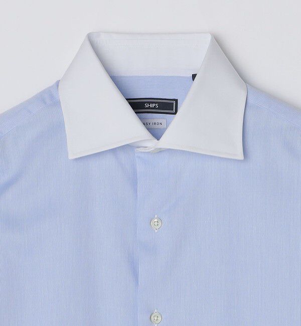SHIPS「SHIPS: イージーアイロン ピケ ワイドカラー クレリック シャツ」|シャツ・ブラウス|