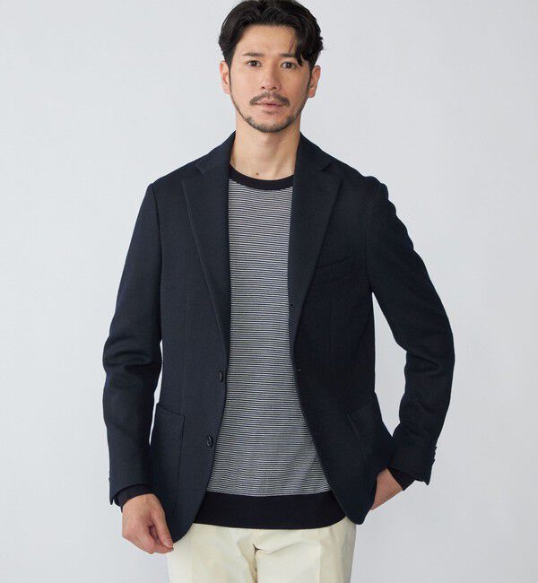 SHIPS「SHIPS: ハニカム ジャージー ジャケット」|テーラードジャケット|ネイビー