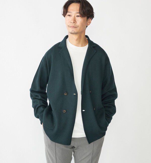 SHIPS「SHIPS: ダブル ニット ジャケット」|その他|グリーン