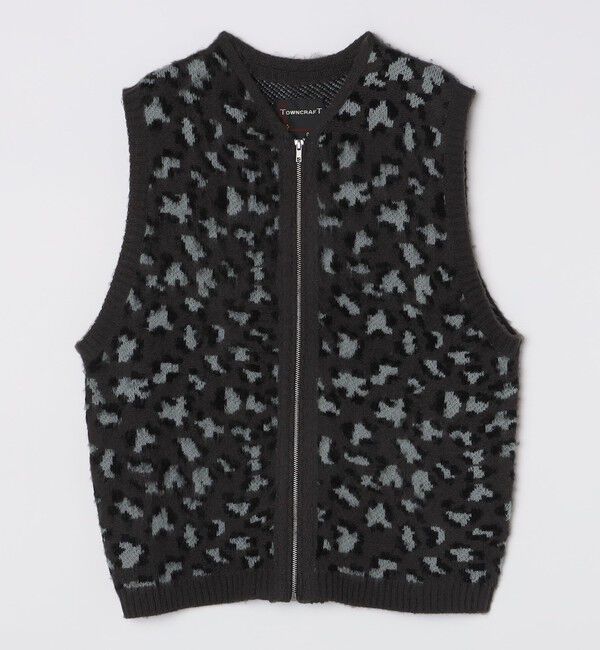 SHIPS「TOWNCRAFT:〈手洗い可能〉ヴィンテージ パターン 総柄 シャギー ニット ベスト」|ベスト・ジレ|ダークグレー