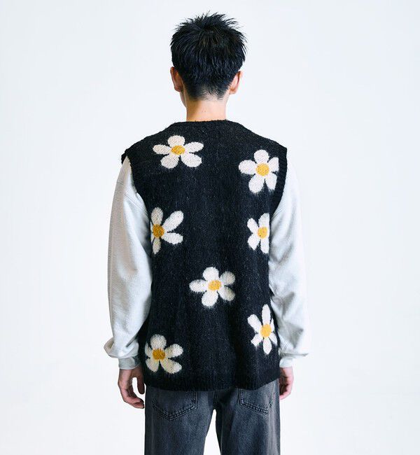 SHIPS「TOWNCRAFT:〈手洗い可能〉ヴィンテージ パターン 総柄 シャギー ニット ベスト」|ベスト・ジレ|