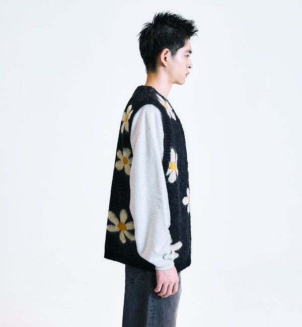 SHIPS「TOWNCRAFT:〈手洗い可能〉ヴィンテージ パターン 総柄 シャギー ニット ベスト」|ベスト・ジレ|