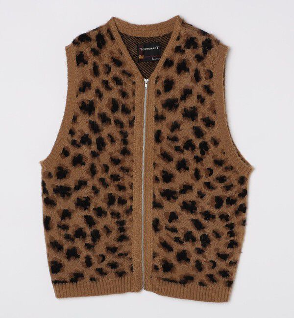 SHIPS「TOWNCRAFT:〈手洗い可能〉ヴィンテージ パターン 総柄 シャギー ニット ベスト」|ベスト・ジレ|ベージュ