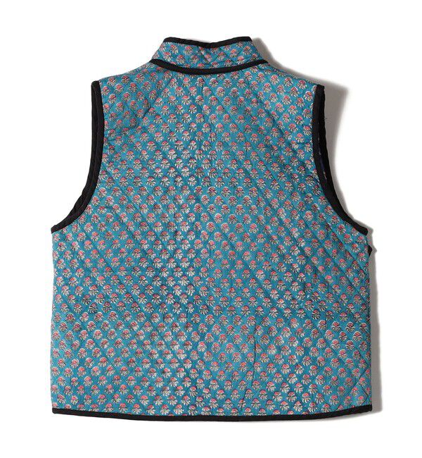 SHIPS for women「Soi-e:〈手洗い可能〉プリント キルティング リバース ベスト」|ベスト・ジレ|