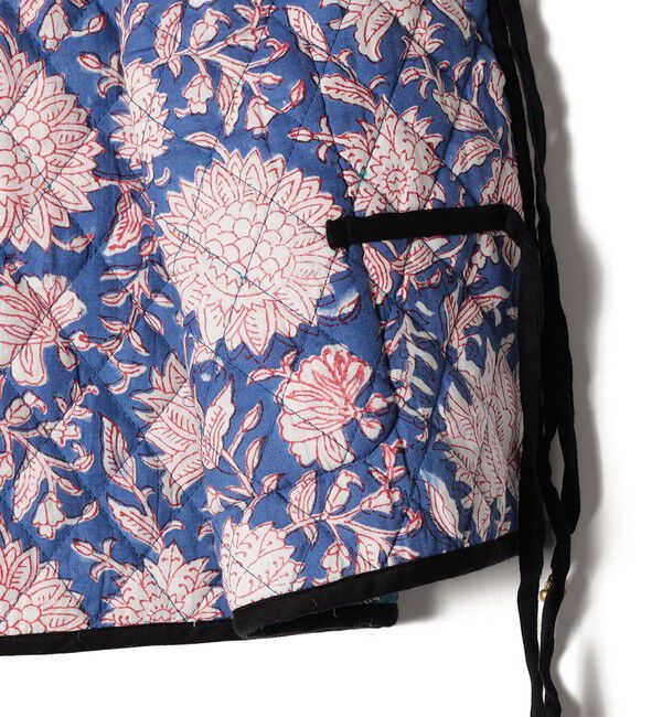 SHIPS for women「Soi-e:〈手洗い可能〉プリント キルティング リバース ベスト」|ベスト・ジレ|