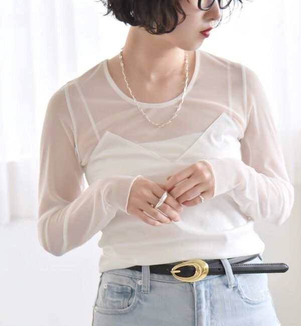 quaranciel「quaranciel:〈手洗い可能〉ベアデザイン チュール カットソー」|Tシャツ・カットソー|オフホワイト