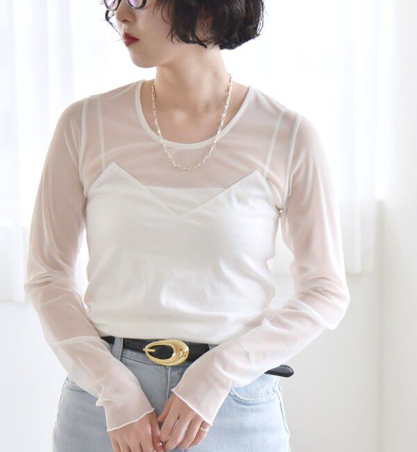 quaranciel「quaranciel:〈手洗い可能〉ベアデザイン チュール カットソー」|Tシャツ・カットソー|