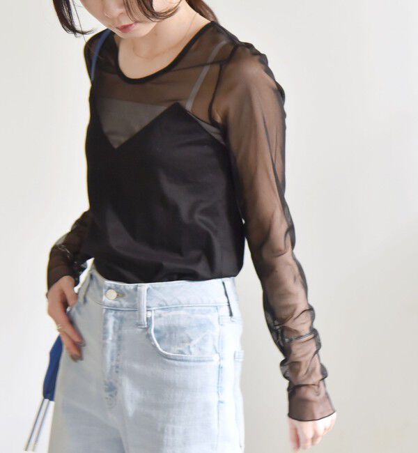 quaranciel「quaranciel:〈手洗い可能〉ベアデザイン チュール カットソー」|Tシャツ・カットソー|