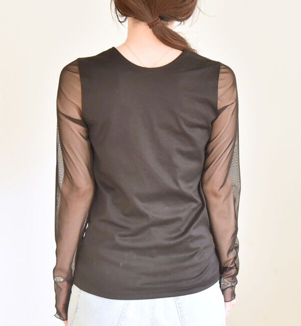 quaranciel「quaranciel:〈手洗い可能〉ベアデザイン チュール カットソー」|Tシャツ・カットソー|