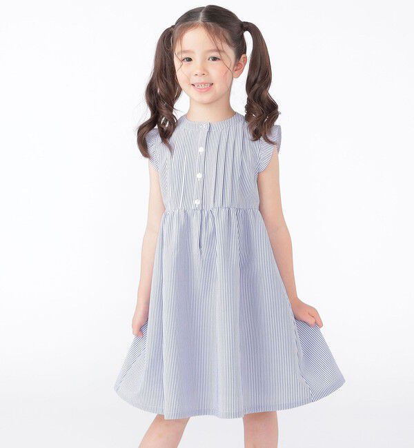 SHIPS KIDS「SHIPS KIDS:100～130cm /〈UVカット/吸水速乾〉ドライタッチ ワンピース」|ワンピース|ブルー系